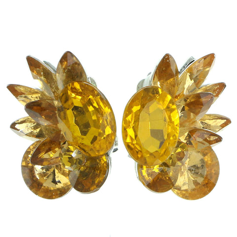 Mi Amore Clip-On-Earrings Silver-Tone/Orange