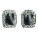 Mi Amore Cow Print Clip-On-Earrings Silver-Tone