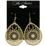 Mi Amore Flower Dangle-Earrings Gold-Tone