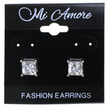 Mi Amore Stud-Earrings Silver-Tone/Clear