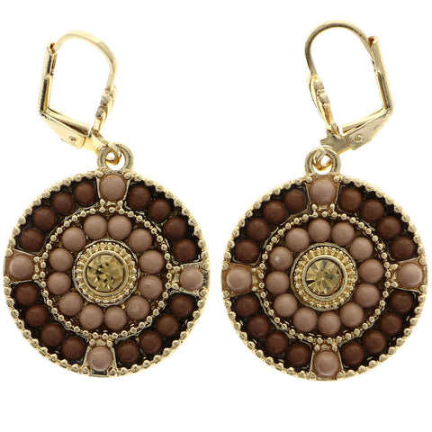 Mi Amore Dangle-Earrings Gold-Tone/Pink