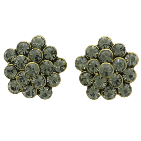 Mi Amore Post-Earrings Bronze-Tone/Gray