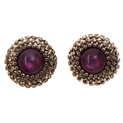 Mi Amore Antiqued Boho Post-Earrings Gold-Tone & Purple