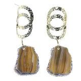 Mi Amore Textured Drop-Dangle-Earrings Gold-Tone/Brown
