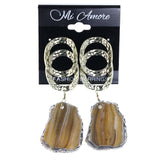 Mi Amore Textured Drop-Dangle-Earrings Gold-Tone/Brown