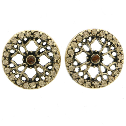Mi Amore Post-Earrings Gold-Tone