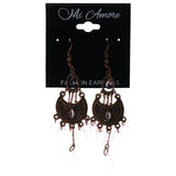 Mi Amore Faceted Dangle-Earrings Bronze-Tone