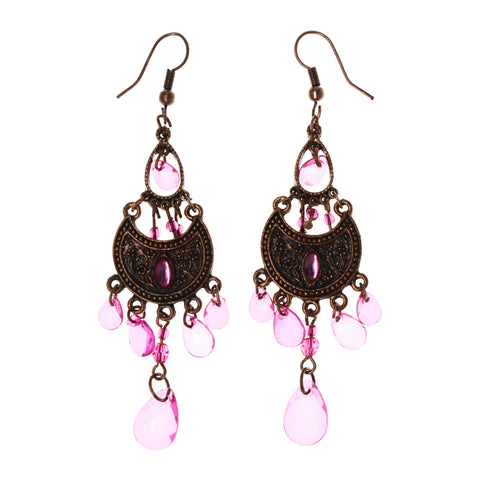 Mi Amore Faceted Dangle-Earrings Bronze-Tone