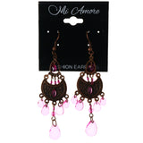 Mi Amore Faceted Dangle-Earrings Bronze-Tone