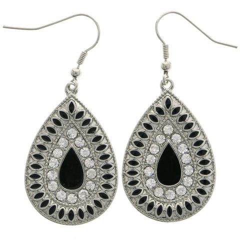 Mi Amore Dangle-Earrings Silver-Tone/Black
