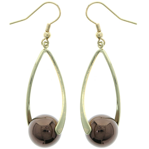 Mi Amore Dangle-Earrings Gold-Tone/Brown