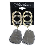 Mi Amore Textured Drop-Dangle-Earrings Gold-Tone/Gray
