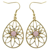 Mi Amore Flower Dangle-Earrings Gold-Tone/Pink