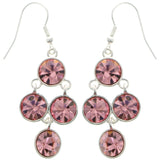 Mi Amore Dangle-Earrings Silver-Tone/Pink