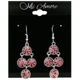 Mi Amore Dangle-Earrings Silver-Tone/Pink
