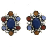 Mi Amore Stud-Earrings Silver-Tone/Blue