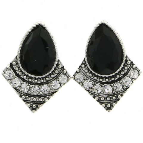 Mi Amore Dangle-Earrings Silver-Tone/Black