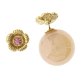 Mi Amore Flower Post-Earrings Gold-Tone/Pink