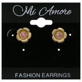 Mi Amore Flower Post-Earrings Gold-Tone/Pink