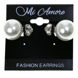 Mi Amore Reversible ball back Stud-Earrings Silver-Tone/Clear