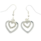 Mi Amore Heart Dangle-Earrings Silver-Tone