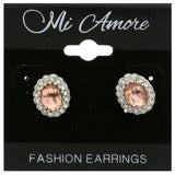 Mi Amore Stud-Earrings Silver-Tone/Pink