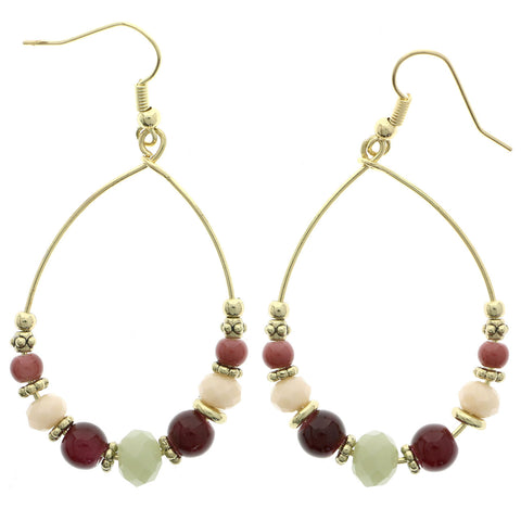 Mi Amore Dangle-Earrings Gold-Tone/Pink