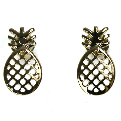 Mi Amore Pinapple  Stud-Earrings Gold-Tone Frame/Gold-Tone Lens