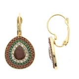 Mi Amore Dangle-Earrings Gold-Tone/Pink