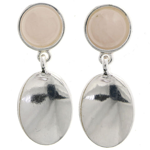 Mi Amore Dangle-Earrings Silver-Tone/Pink