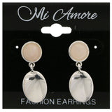 Mi Amore Dangle-Earrings Silver-Tone/Pink