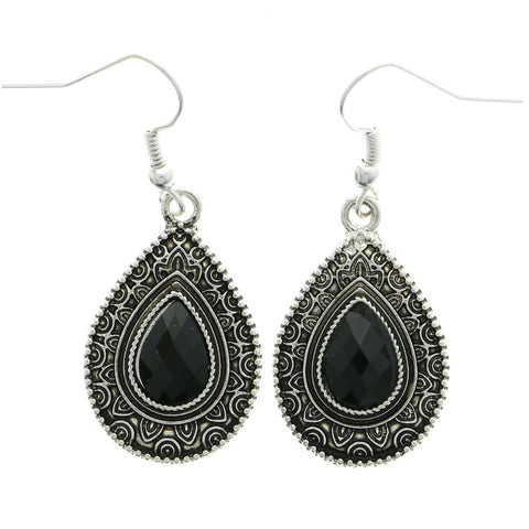 Mi Amore Dangle-Earrings Silver-Tone/Black