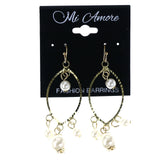 Mi Amore Dangle-Earrings Gold-Tone/White