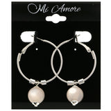 Mi Amore Hoop-Earrings Silver-Tone/Clear