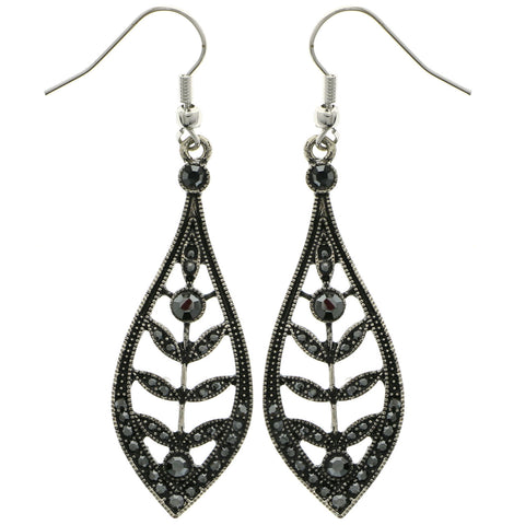 Mi Amore Dangle-Earrings Silver-Tone/Black