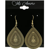 Mi Amore Teardrop Shape Dangle-Earrings Gold-Tone
