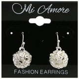 Mi Amore Cut-Out Flower  Dangle-Earrings Silver-Tone