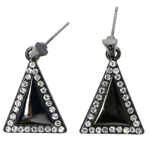 Mi Amore Drop-Dangle-Earrings Black/Silver-Tone