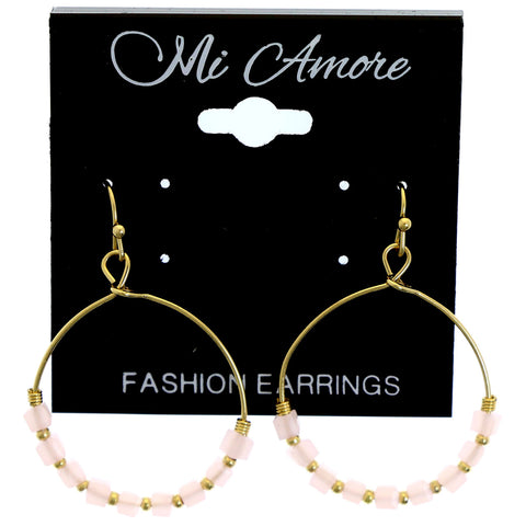 Mi Amore Dangle-Earrings Gold-Tone/Pink