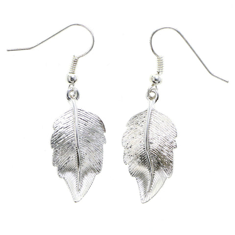 Mi Amore Leaf Dangle-Earrings Silver-Tone