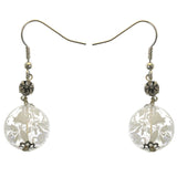 Mi Amore Dangle-Earrings Silver-Tone/White