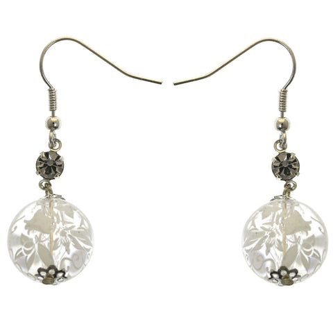 Mi Amore Dangle-Earrings Silver-Tone/White