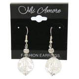 Mi Amore Dangle-Earrings Silver-Tone/White