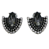 Mi Amore Post-Earrings Black/Silver-Tone