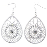 Mi Amore Flower Dangle-Earrings Silver-Tone
