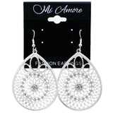 Mi Amore Flower Dangle-Earrings Silver-Tone