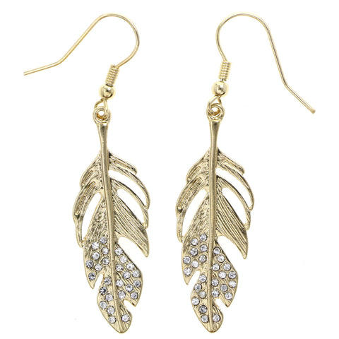 Mi Amore Leaf Dangle-Earrings Gold-Tone/Silver-Tone