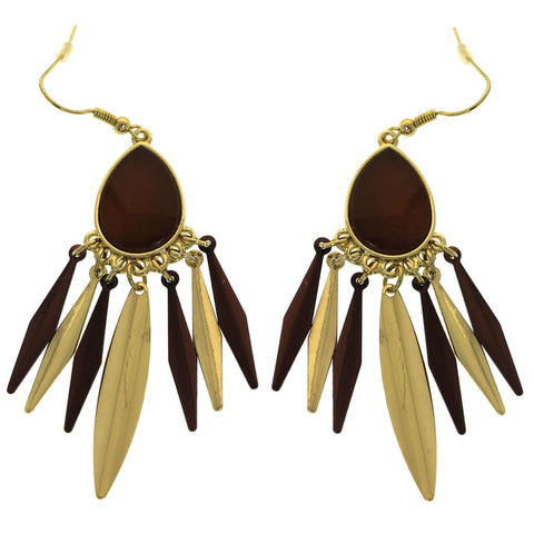 Mi Amore Dangle-Earrings Gold-Tone/Brown