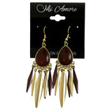 Mi Amore Dangle-Earrings Gold-Tone/Brown