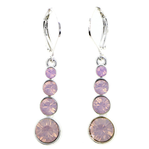 Mi Amore Dangle-Earrings Pink/Silver-Tone